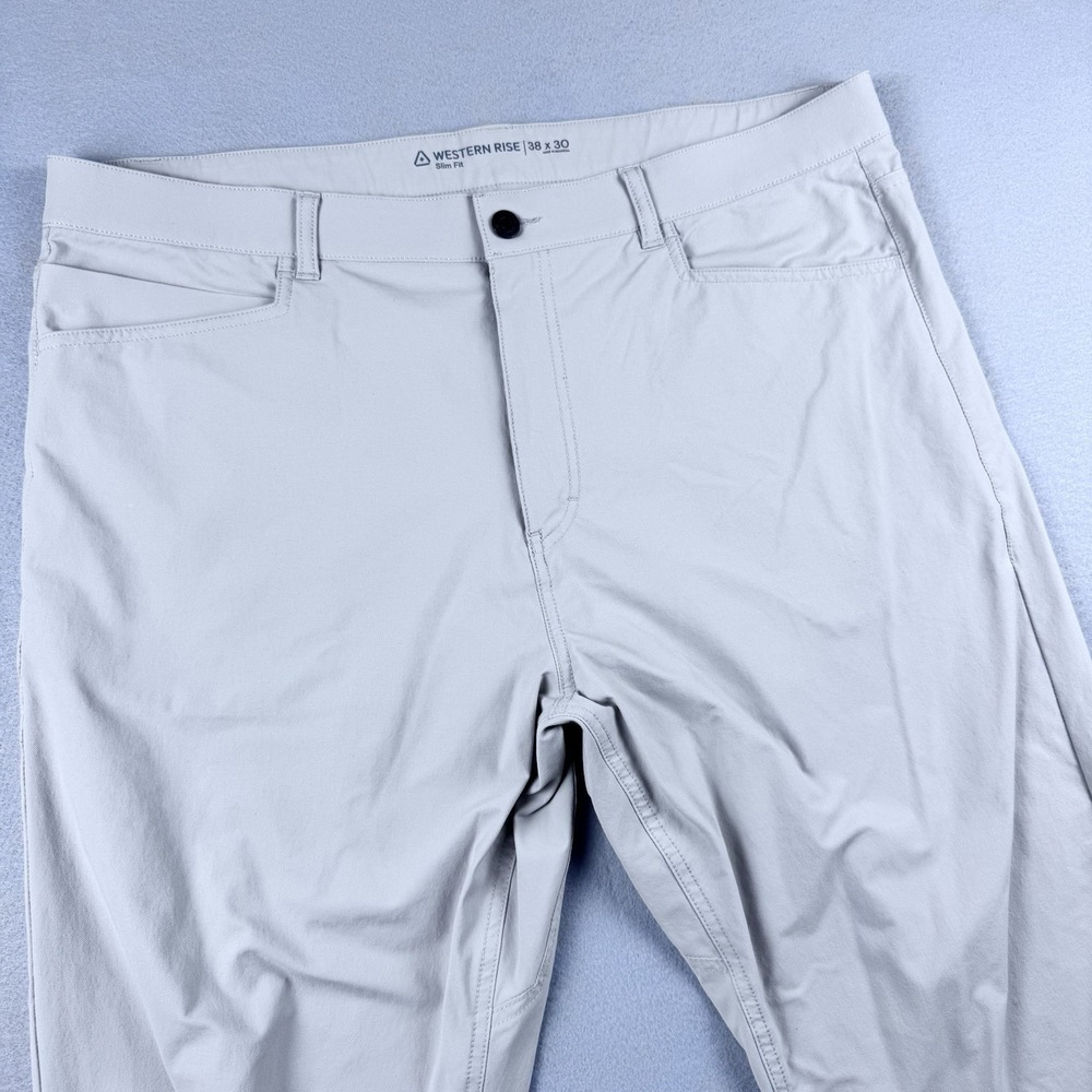 Western Rise Evolution Chino Pant Men 38x30 Tan Slim Fit Golf Performance